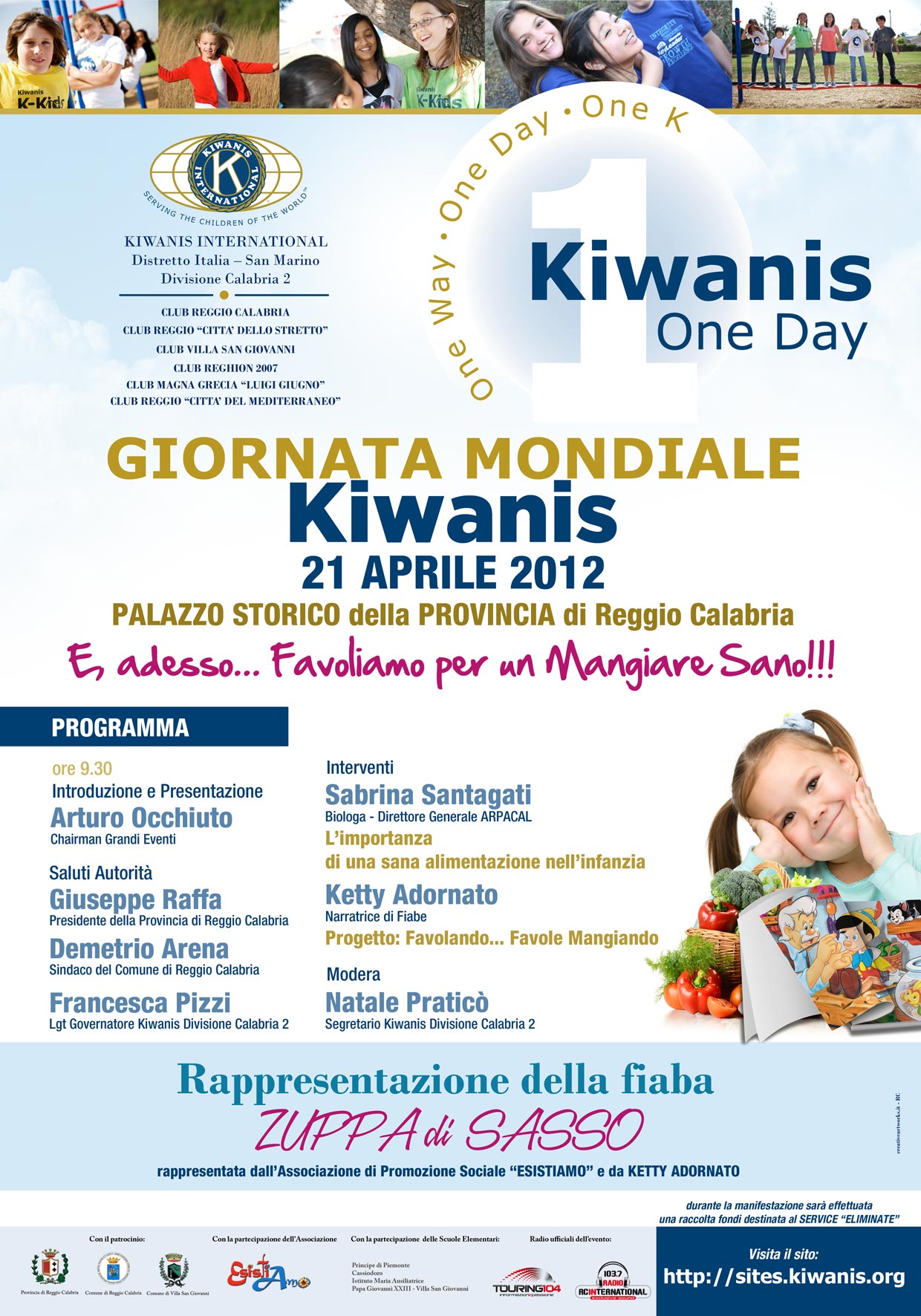 PROVINCIA.RC - Martedi 17 aprile ORE 11.30 Sala delle Conferenze - CONFERENZA STAMPA DI PRESENTAZIONE ONE DAY GIORNATA MONDIALE DEL KIWANIS